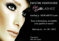 Diplôme JB Lashes / Extensios de cils / Cil à cil / 2012