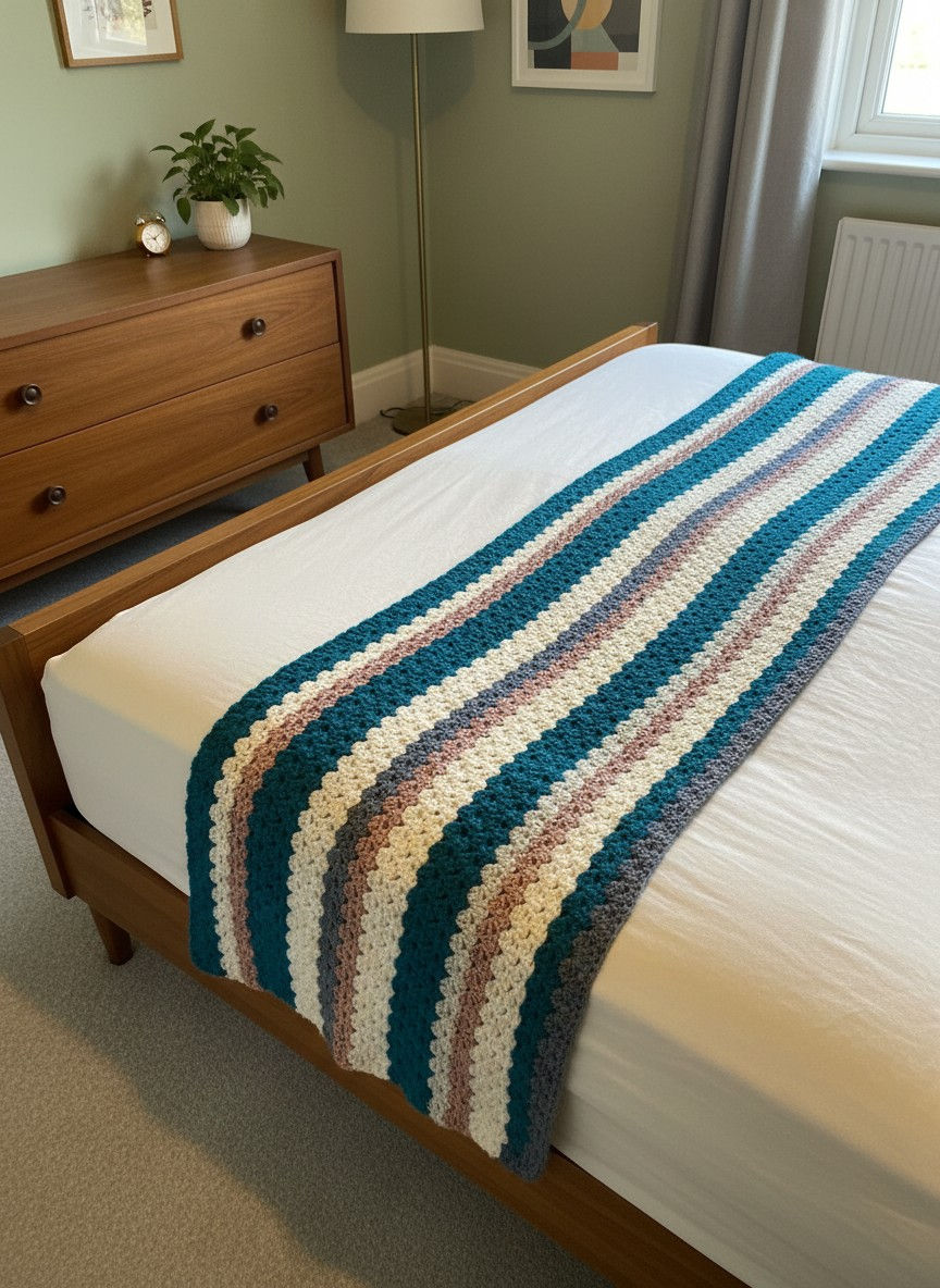 Hand-Crocheted Bed Runner/Shawl
