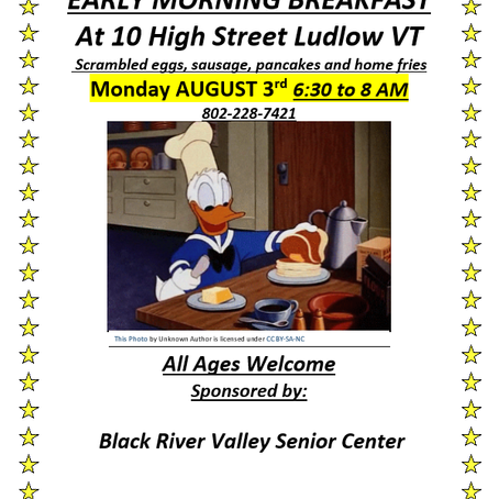 Breakfast - Monday, August 3rd 6:30-8AM