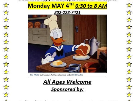 Breakfast - Monday, May 4th 6:30-8AM