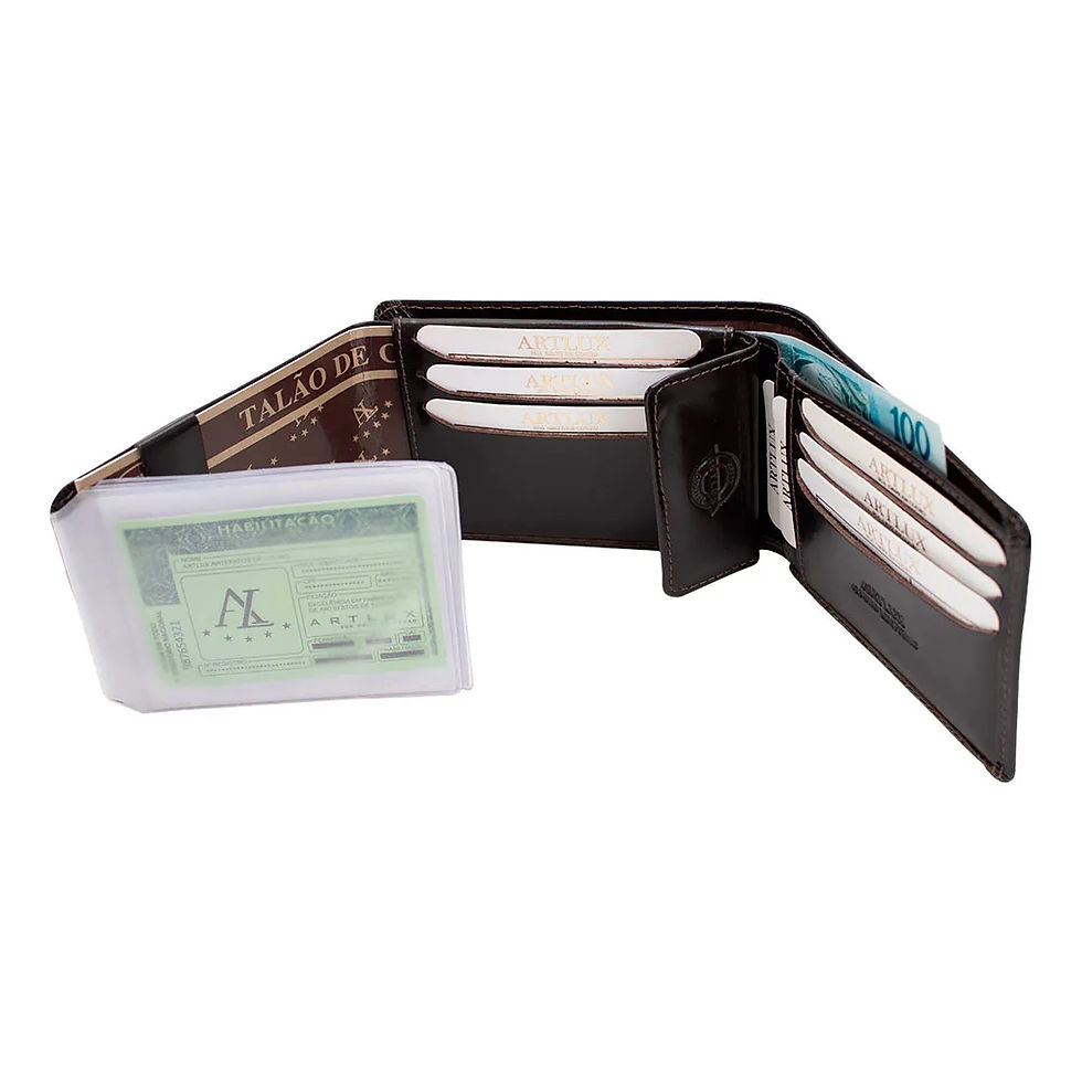 Miniatura: Carteira Masculina Anti Furto para RG em Couro Artlux 004
