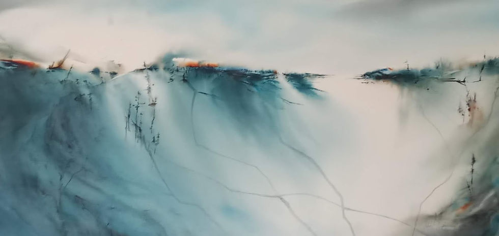 Rendez-vous 22x44 po. 2025/vendu à la galerie Annick Perron