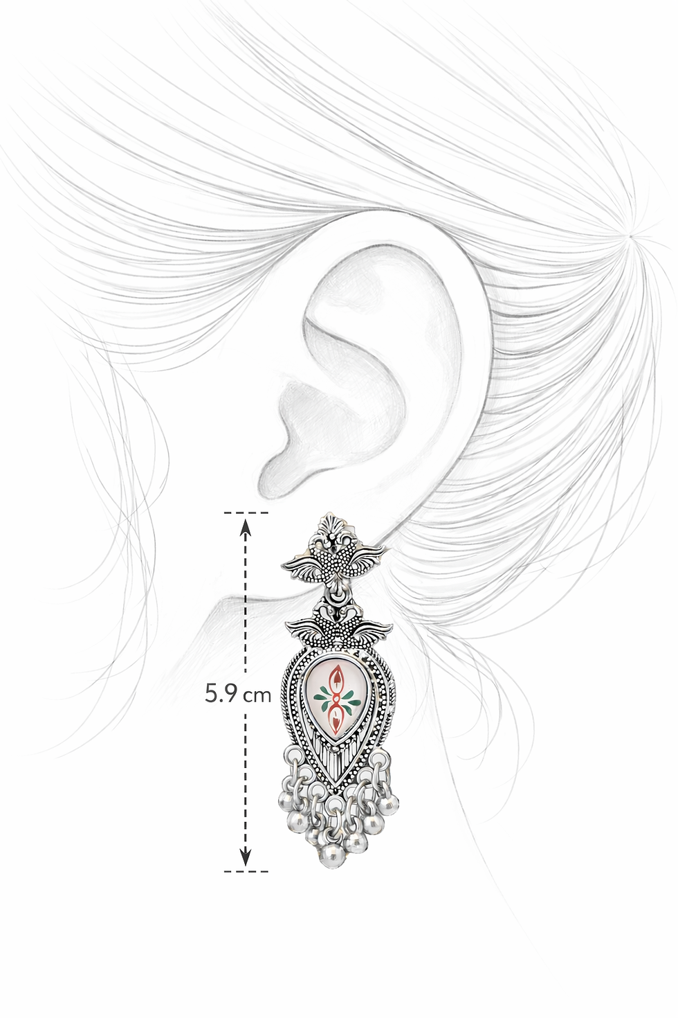 Thumbnail: Clear Cabochon Swan Earrings