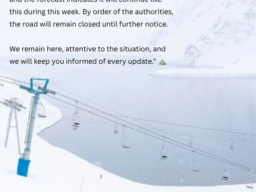Portillo Chile getting a ton of snow