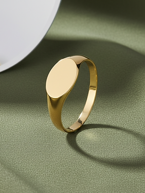Anel signet oval