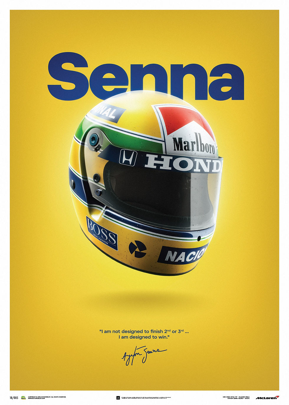 Ayrton Senna Helmet Poster