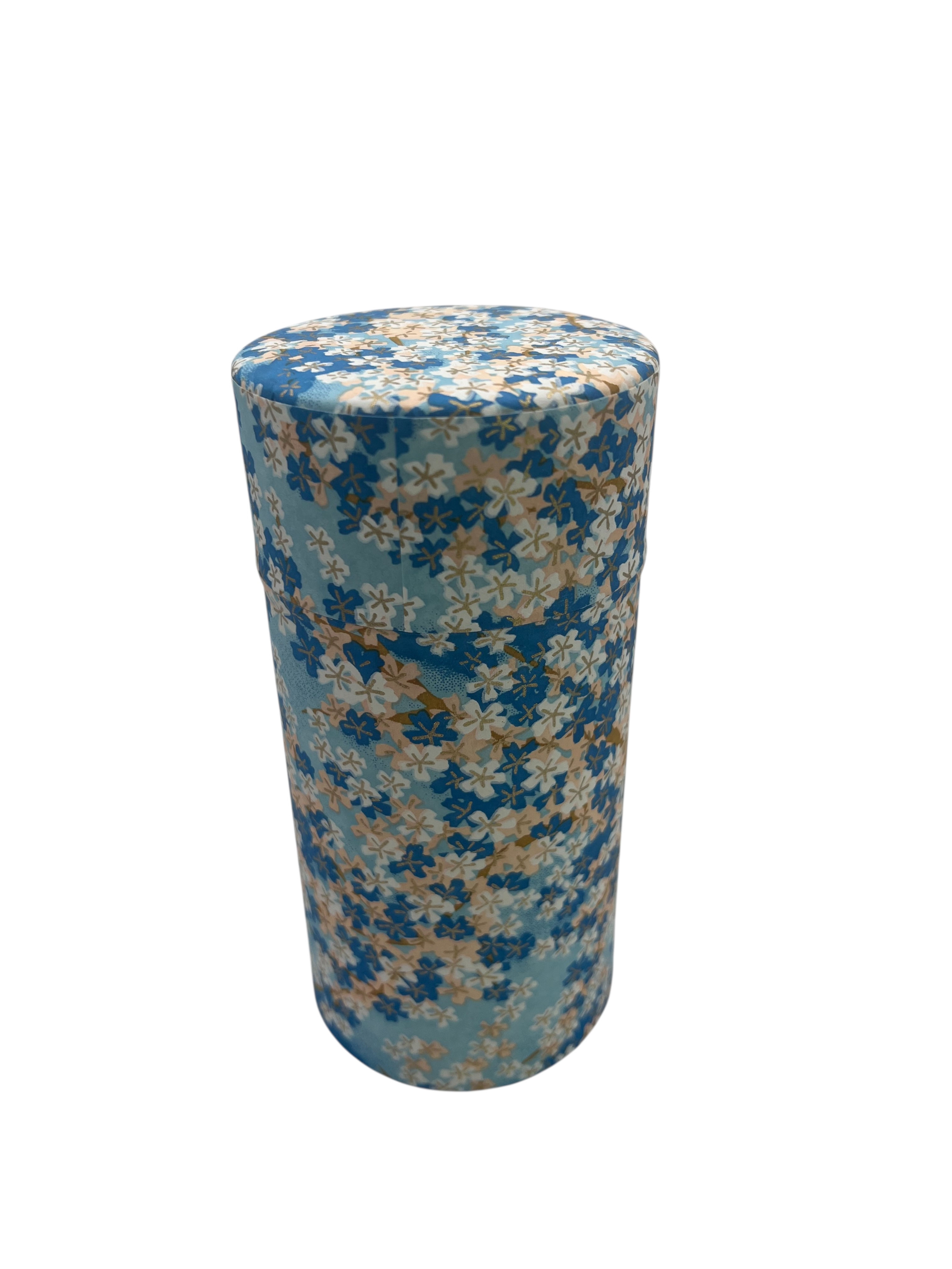 Teedose aus Yuzen Washi Hellblau Kobana aus japan 200g