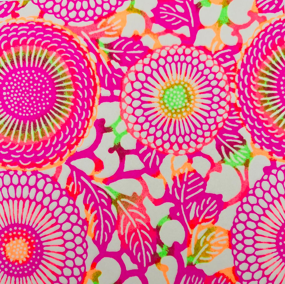 Thumbnail: Origamischmuck Sensu Fächer Ohrringe Neon Kiku Pink