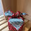 Miniaturbild: Furoshiki S 48 Isa monyo Reversible | Kiku Rot-hellblau
