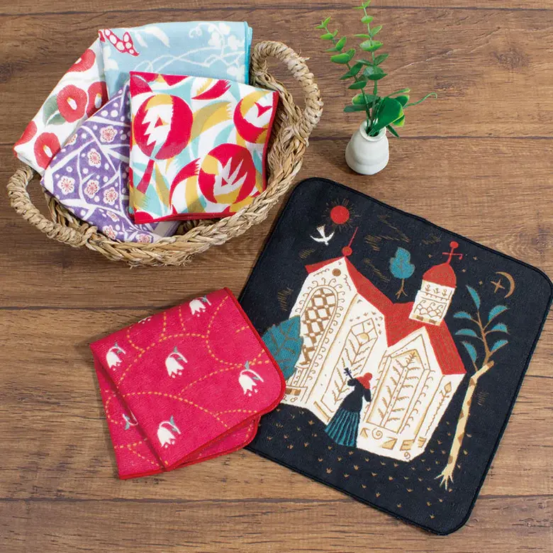 Thumbnail: Stoff-Taschentuch/Yumeji Tsubaki weiß