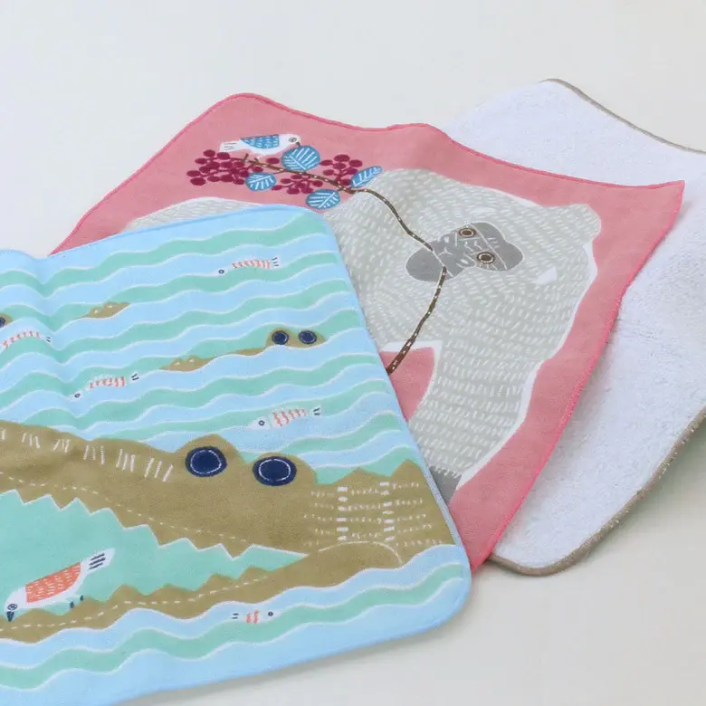 Miniaturbild: Stoff-Taschentuch/Katakata　Gorilla　Pink