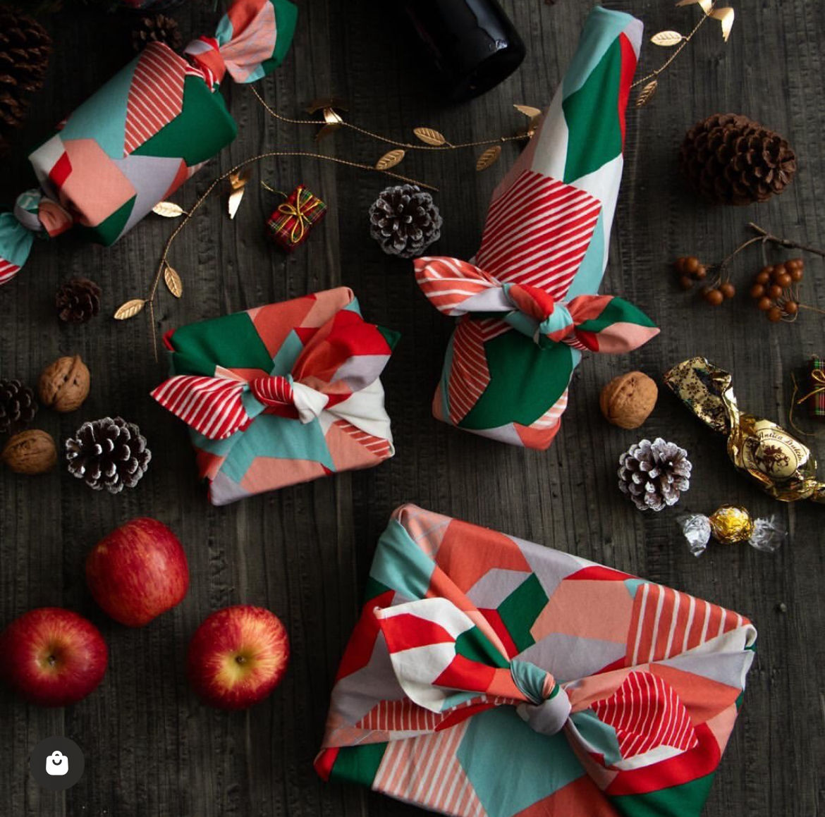 Furoshiki M 70 Cohare | Heimgrün Rot