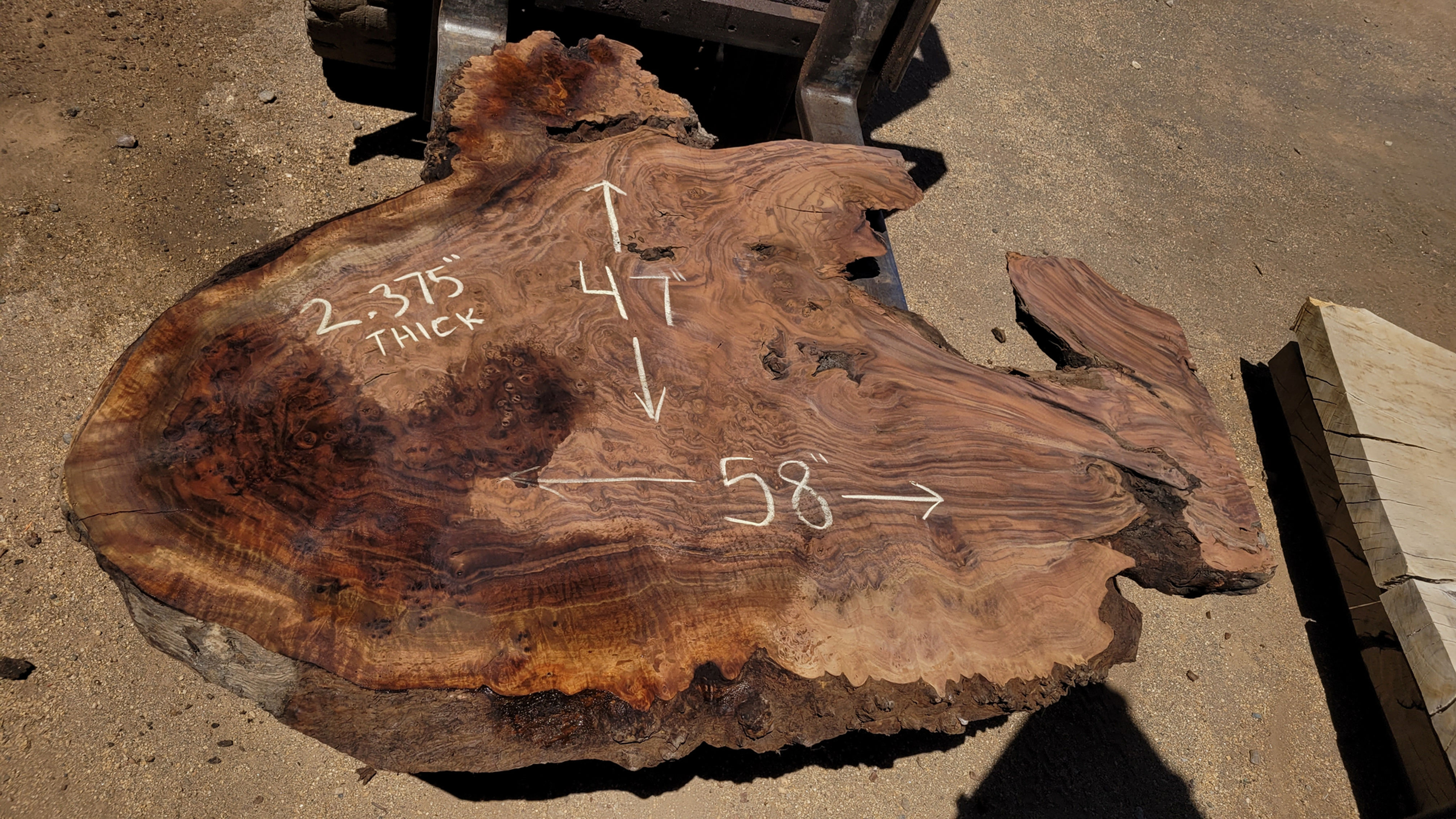 walnut burl 58x47 live edge