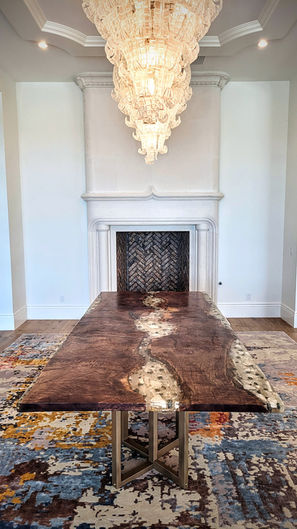 4x9ft river table with gemstones