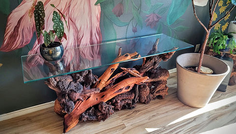 Manzanita Burl Driftwood Root Console Table 60x18x25