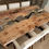 Thumbnail: live edge dining table 4x8ft maple burl glass inlay