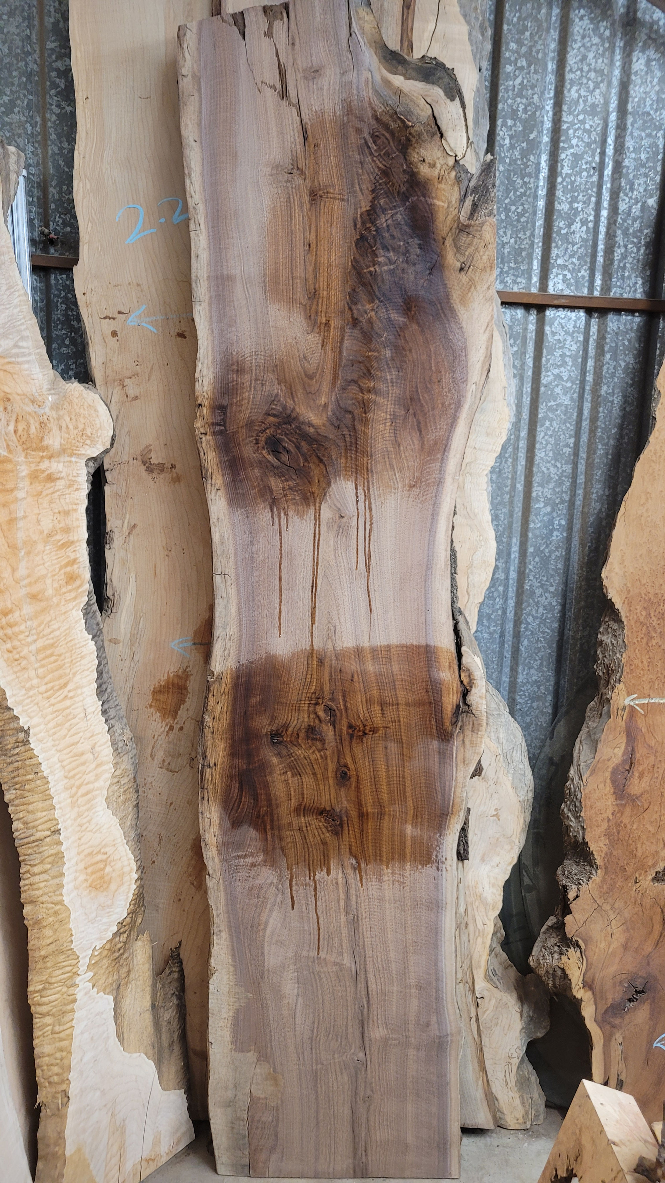 Black Walnut Live Edge Slab 24x100x1.5"