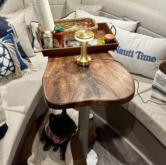 walnut table for yacht