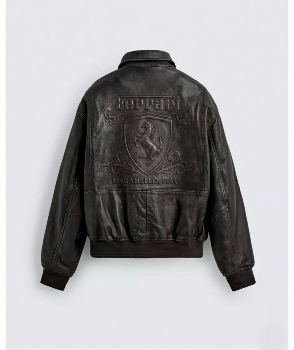 Ferrari Leather Embossed Jacket