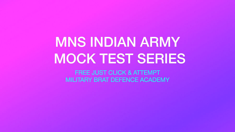 FREE MOCK TEST AVAIALABLE ON MILITARY BRAT APPLICATION