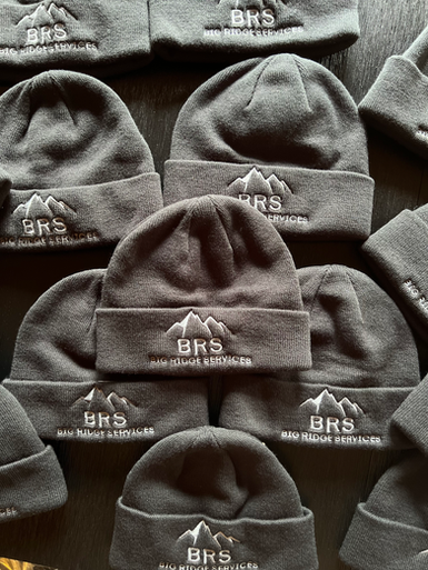 custom apparel, embroidered, black beanie