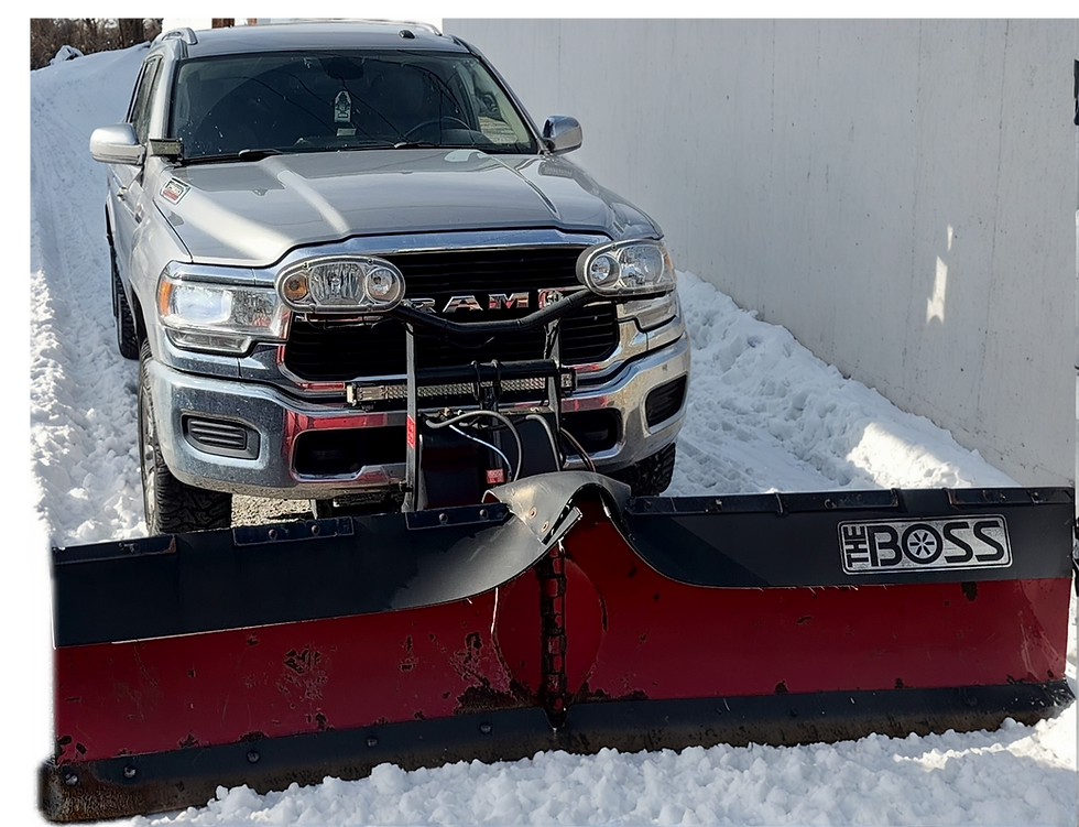 snow plowing truck