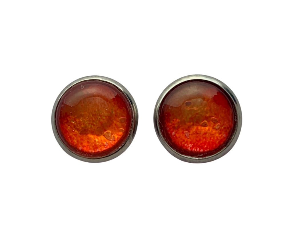 Ruby Red Cabochon Studs
