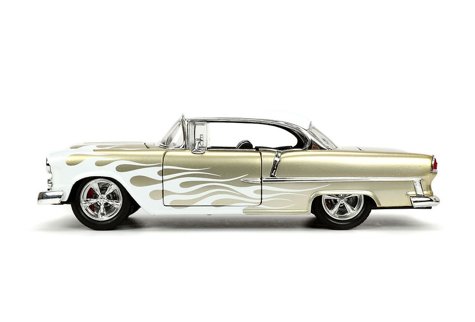 Thumbnail: 1/24 1955 Chevy Bel Air-Gold, White, Flames