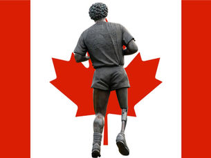 Terry Fox with a Canada Flag Background