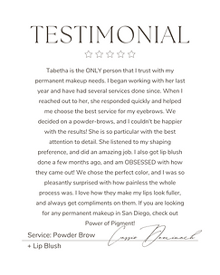 five star review for Tabethas excellent work showcasing her advanced skills