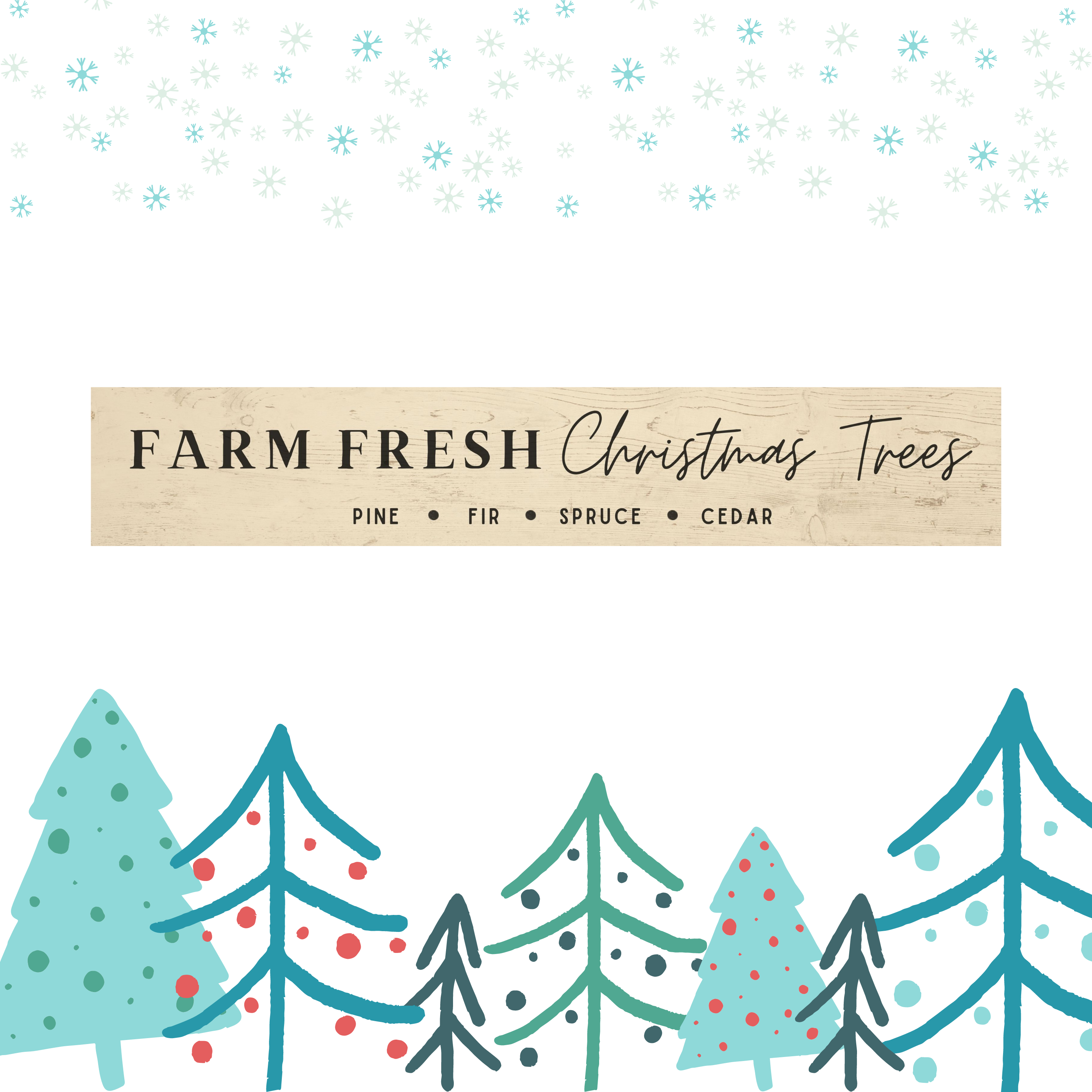 Christmas Tree Sign for Kid's Storefront