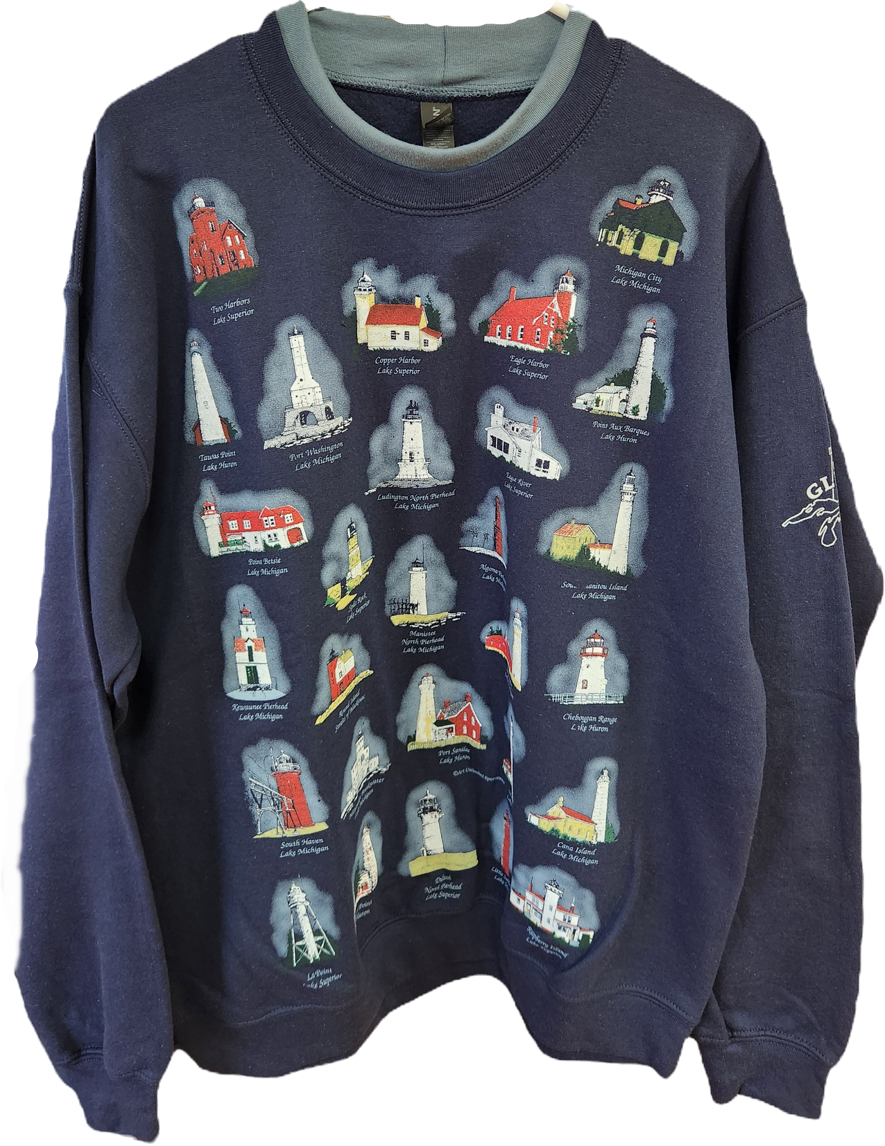 Lighthouse Double Collar Crewneck Sweater