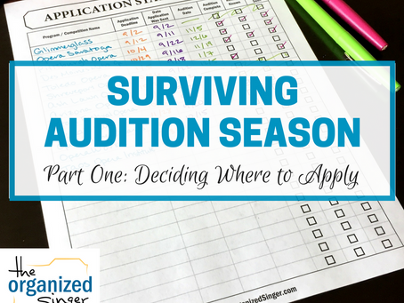 Surviving Audition Season Part 1: Deciding Where to Apply