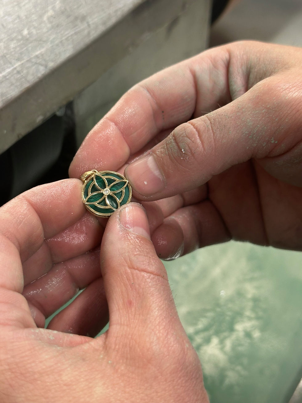 in house jeweler making jewelry