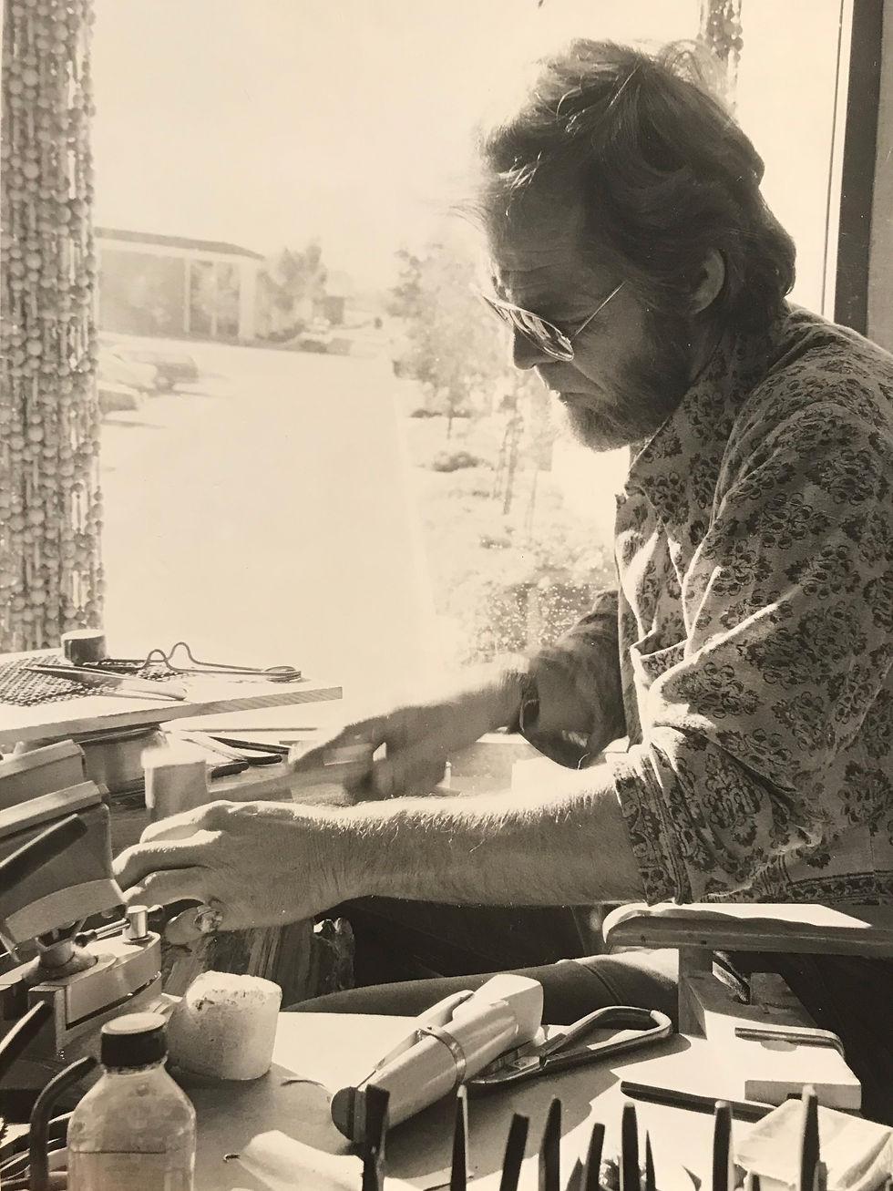 Family jeweler working in the studio