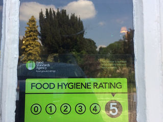 Proudly displaying our food hygiene rating