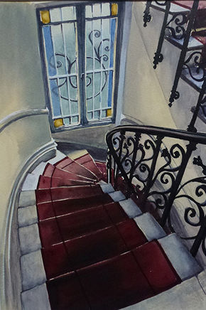 Maxime Wade Interior Nice,  Belle Epoque    Wc & gouache  