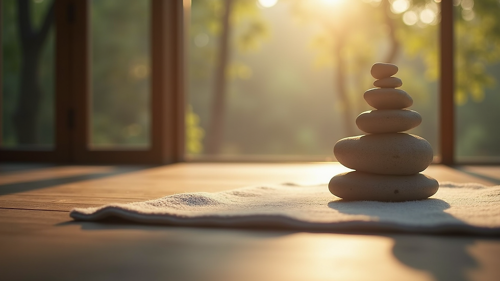 Close-up view of a peaceful meditation space