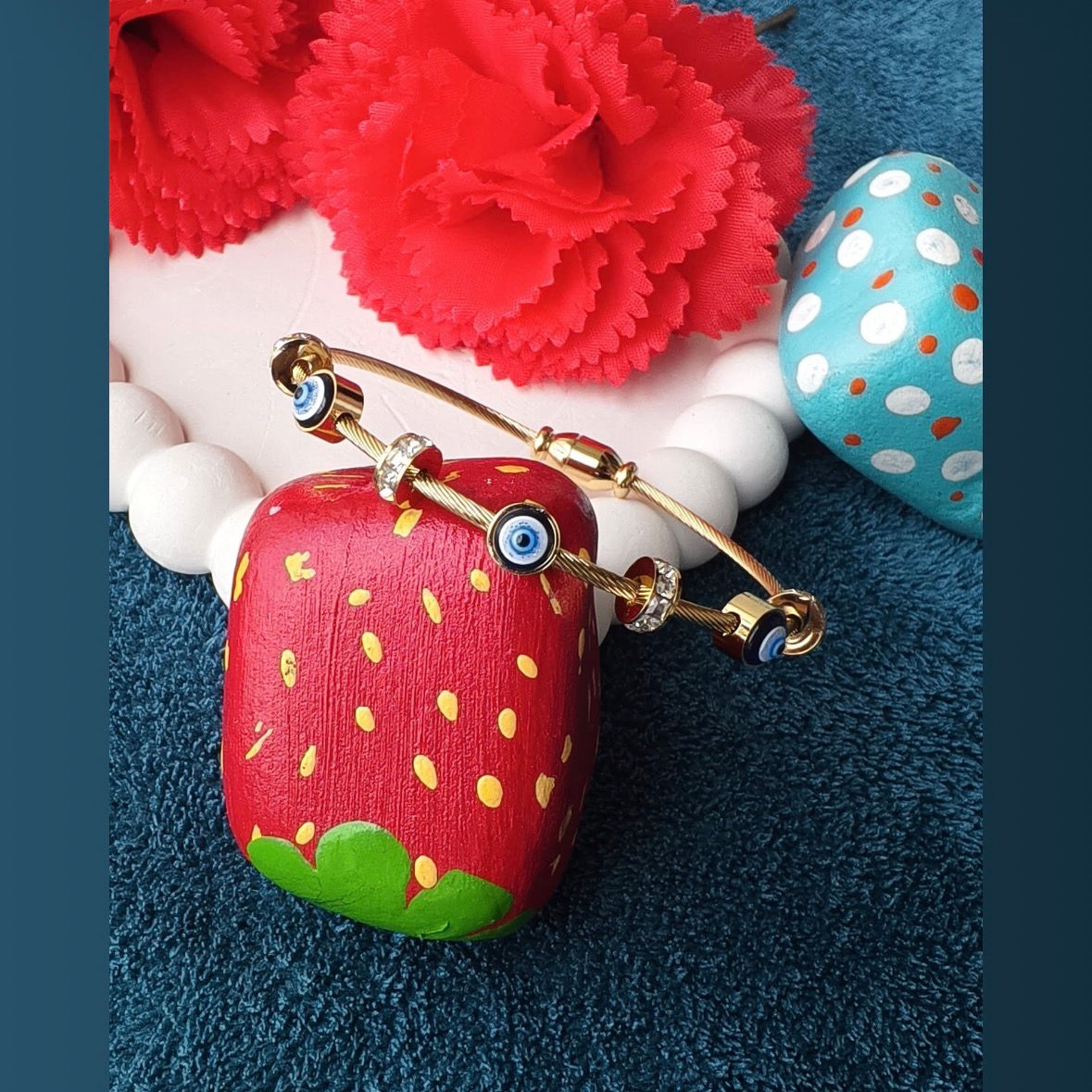 Evil Eye stone studded bangle Bracelet