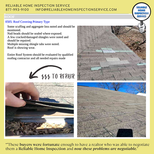 Major Defect of a Roof showing multiple layers of shingles