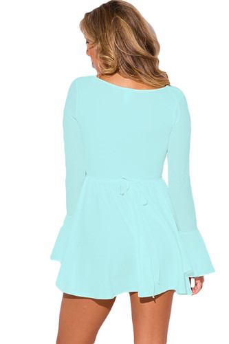knee length dresses for ladies Dreamy Vibes Long Sleeve Chiffon Skater Dress main image 0