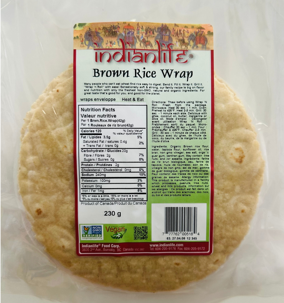 Brown Rice Wrap Non GMO Verified 6 pkts x 8.1 oz (230 g)