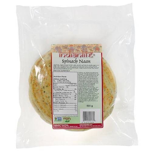 Spinach Naan Non GMO Verified 12pkts x 17.6oz (500g) Indianlife