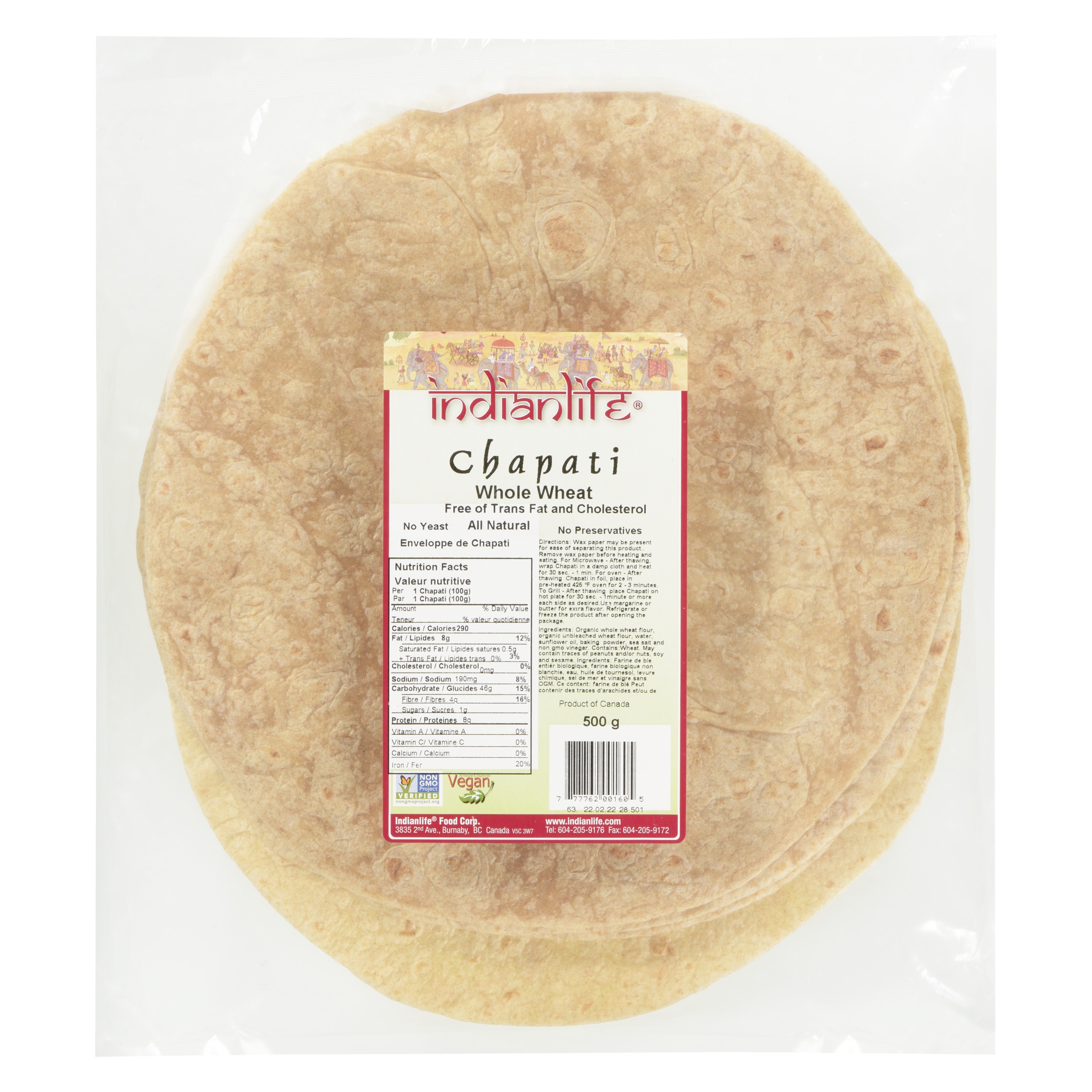 Indianlife Indianlife All-Organic Oversized Chapati Wrap — product image