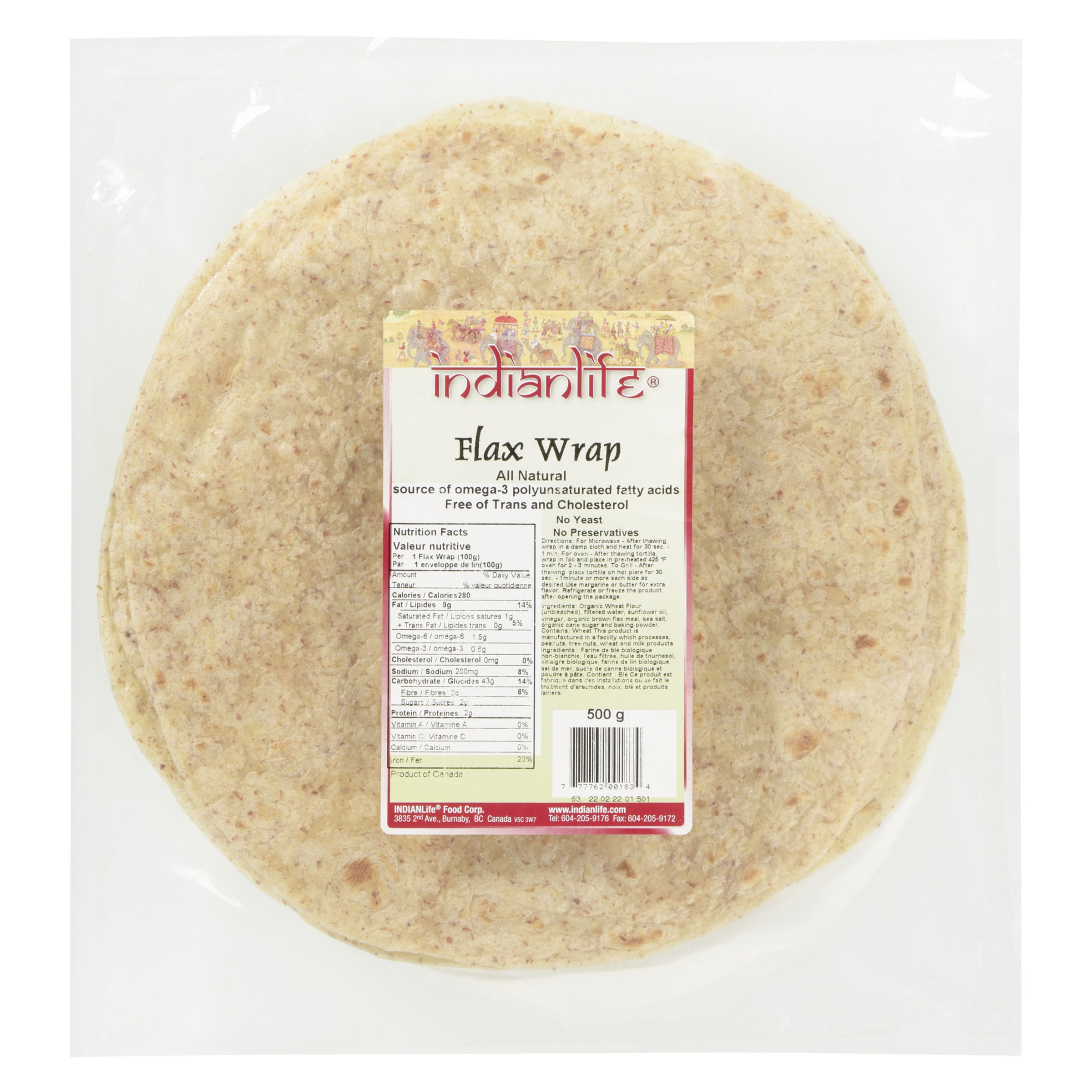 Flax Wrap 6 pkts x 17.6 oz (500 g)