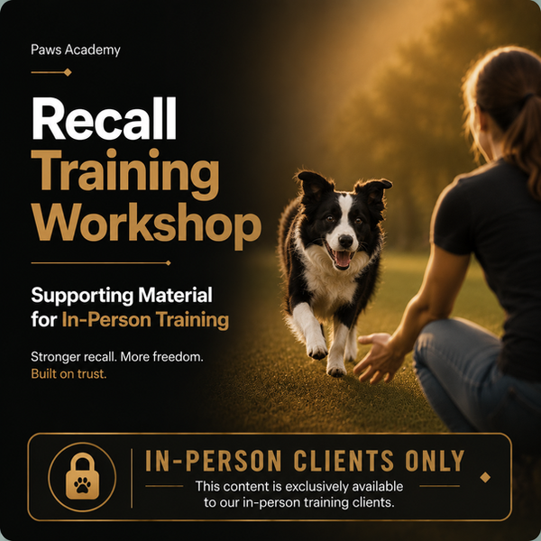 Dog recall training workshop supporting materials