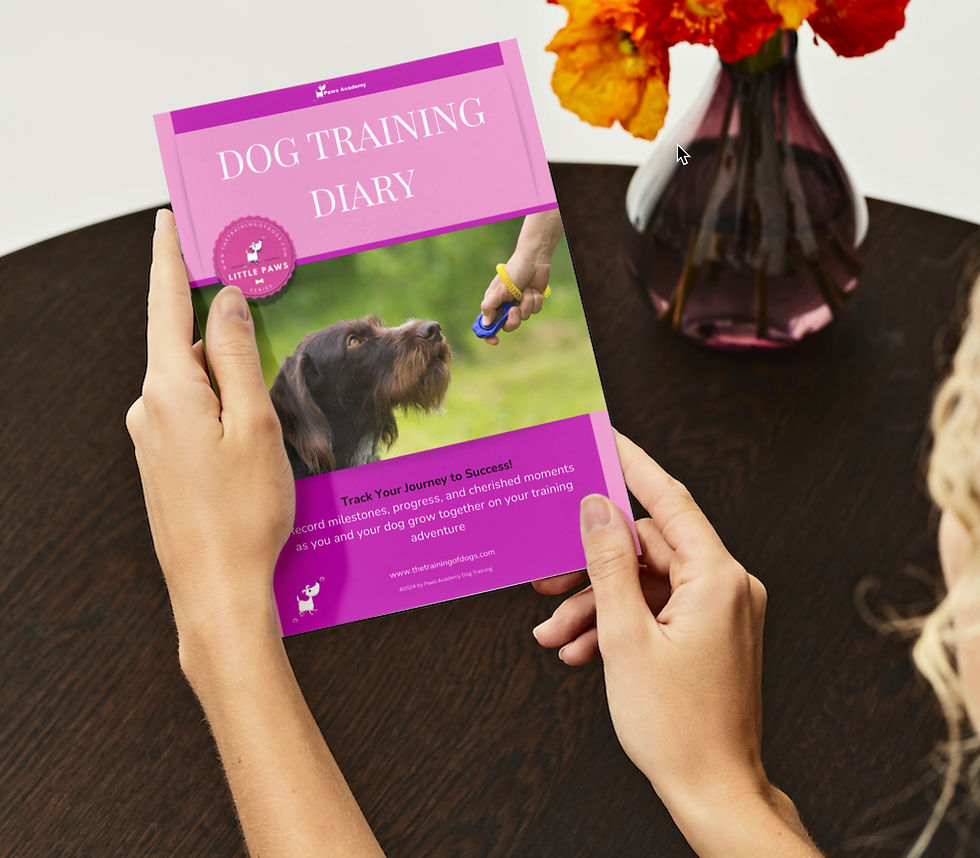 Dog training diary booklet cover