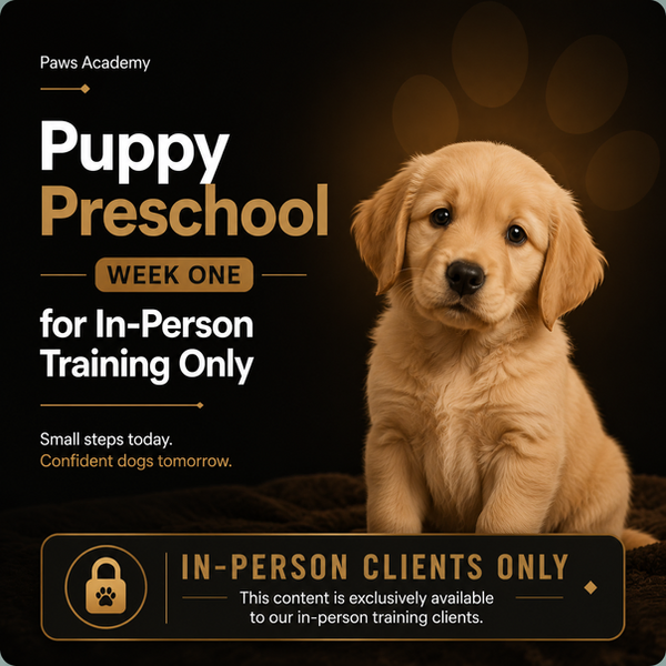 Puppy preschool week one training material