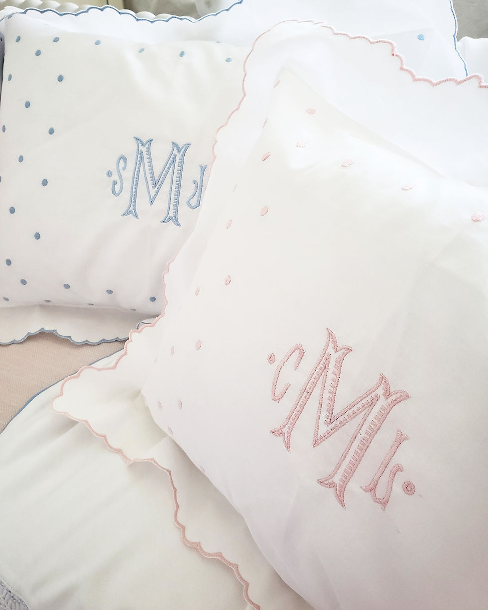 Dotted Swiss Boudoir Pillow