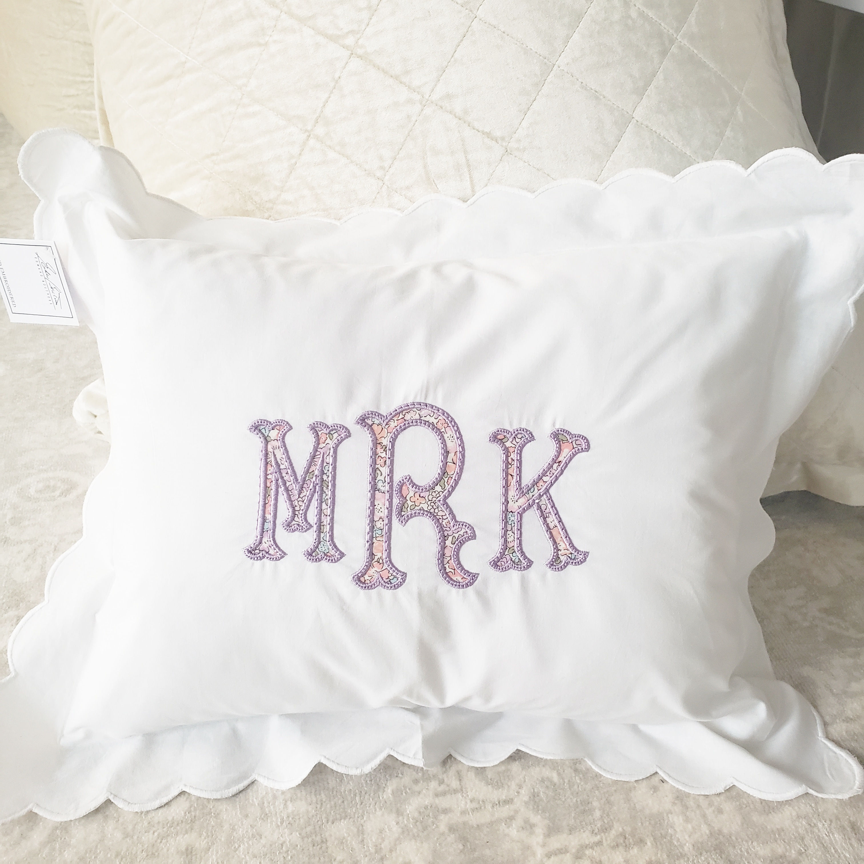 Liberty Applique Standard Size Scallop Edge Sham